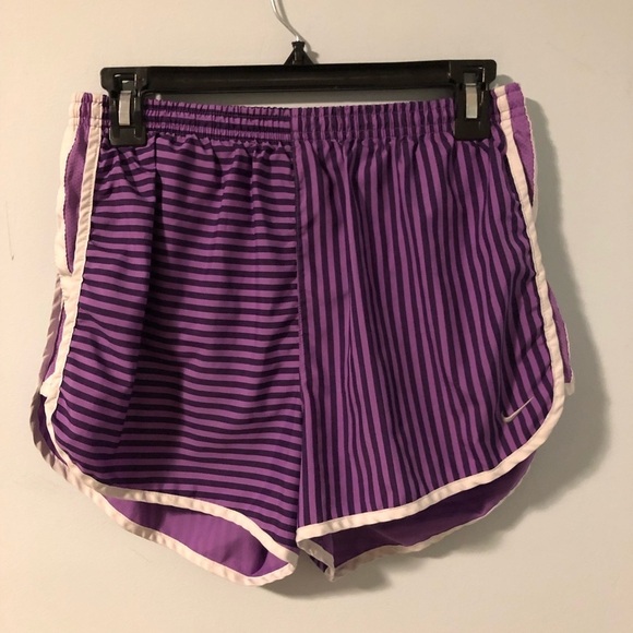 Nike Dri-Fit Purple Striped Athletic Shorts Size Medium - Picture 1 of 6